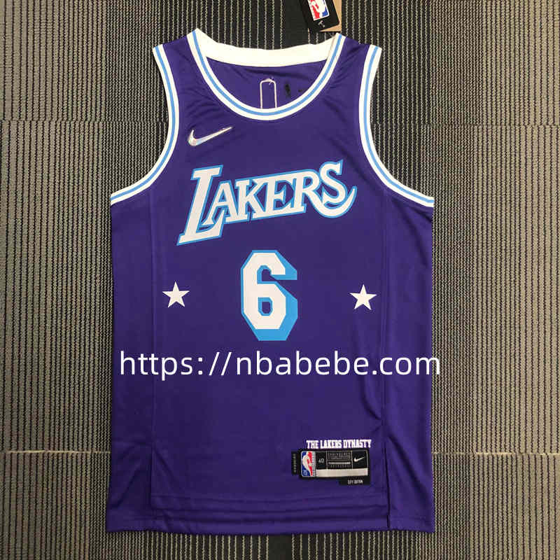 Maillot de Basket NBA Lakers 75e anniversaire James 6 city éditions