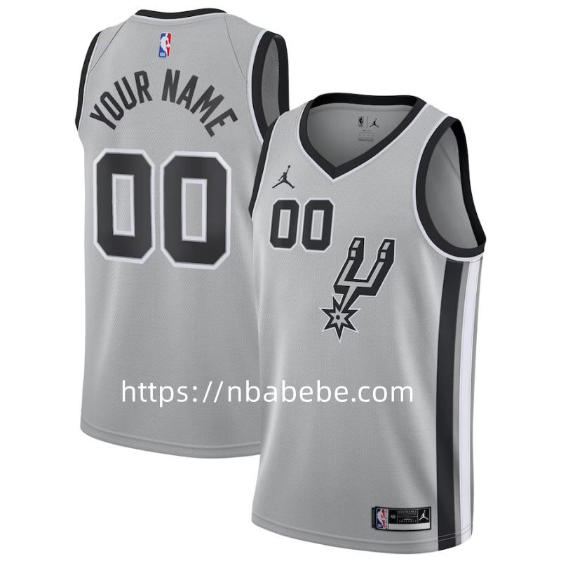 Maillot de Basket Spurs Jordan 2022 2023 personnalisé gris