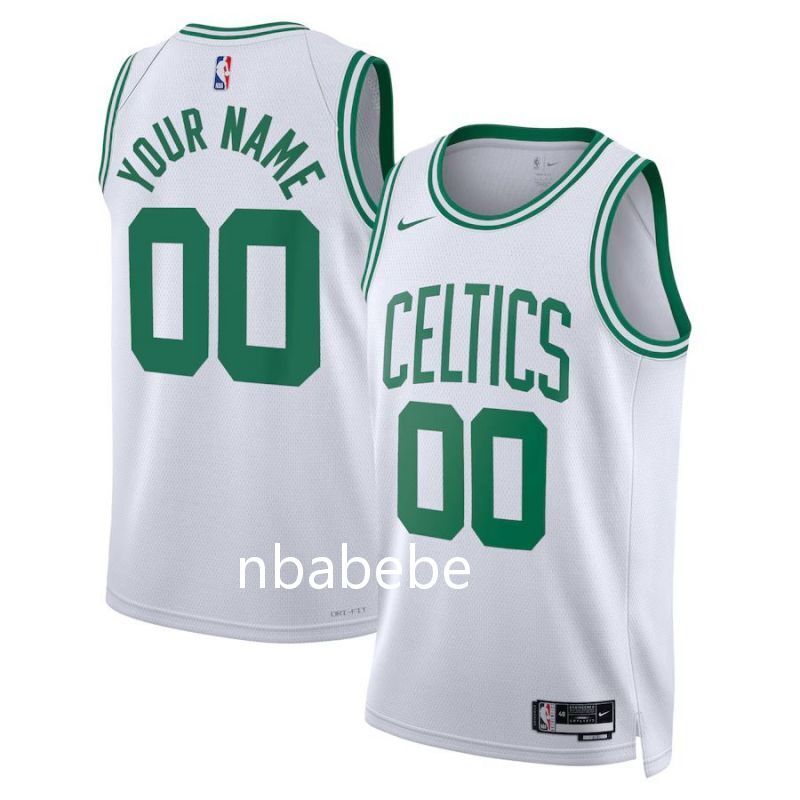 Maillot de Basket NBA Boston Celtics 2023 personnalisé blanc